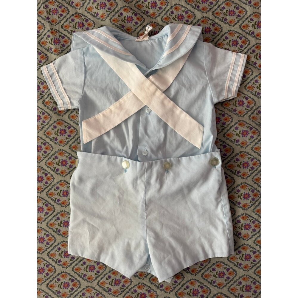 Vintage 1950s sailor outfit baby blue